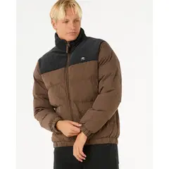 RIP CURL - Parka Fade Out Cord Puffer Jacket Café Hombre - Café