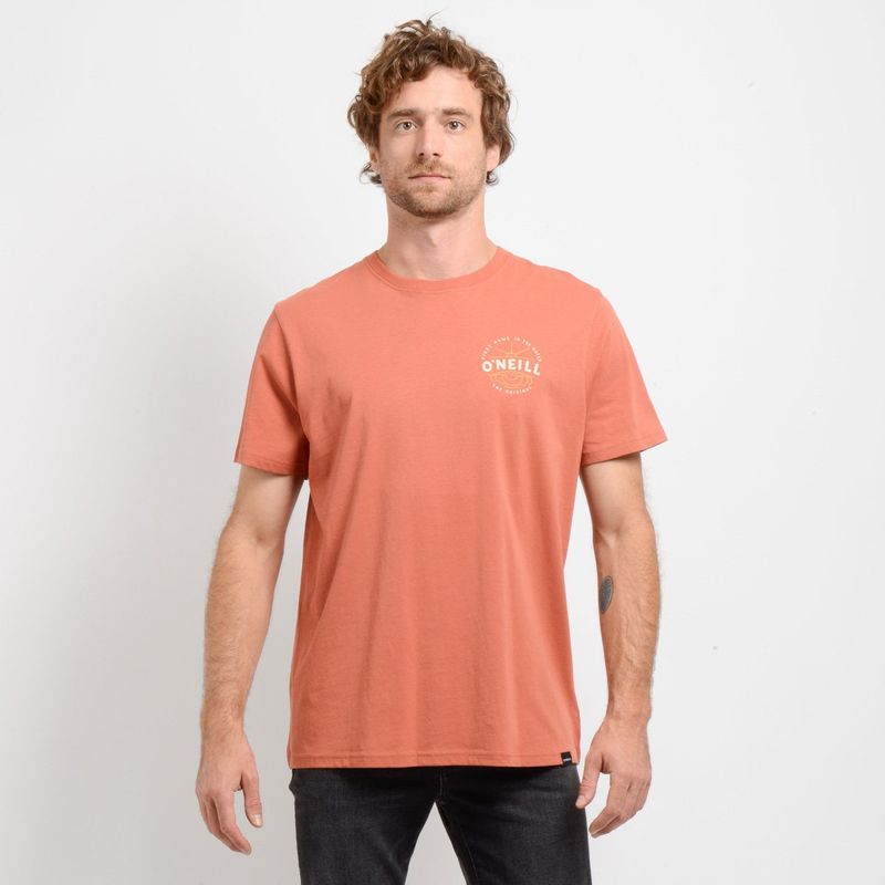 O'NEILL - POLERA MANGA CORTA EMBOSSED NARANJO OSCURO