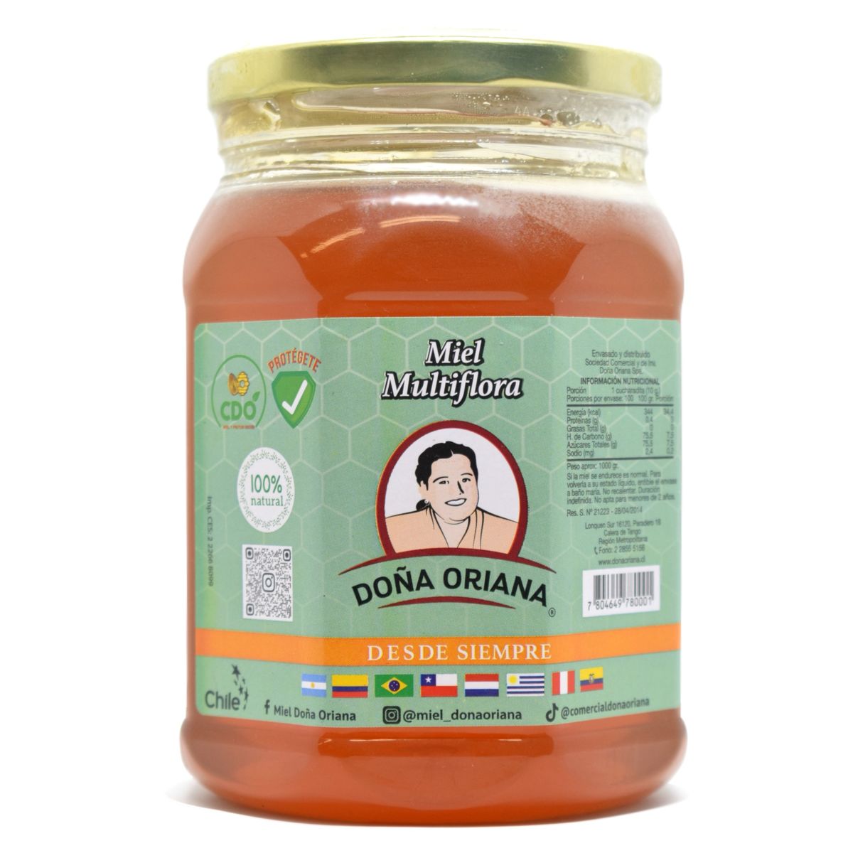 GENERICO - Miel Pura Multifloral 1 Kg Doña Oriana