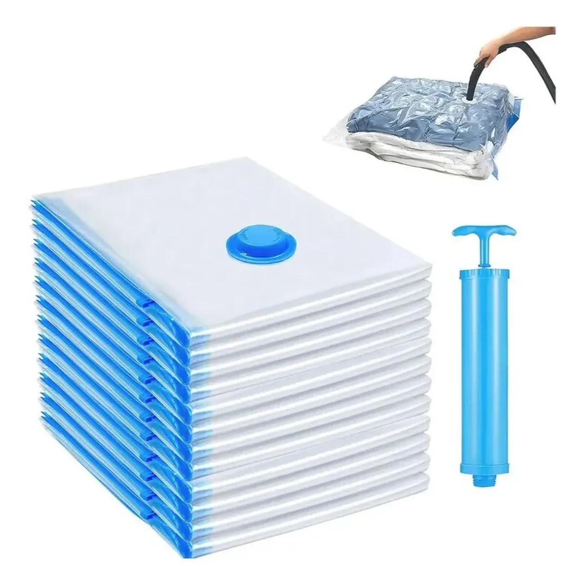 BIANCA HOME - Bolsas Al Vacio Para Ropa Set 12 + Bomba