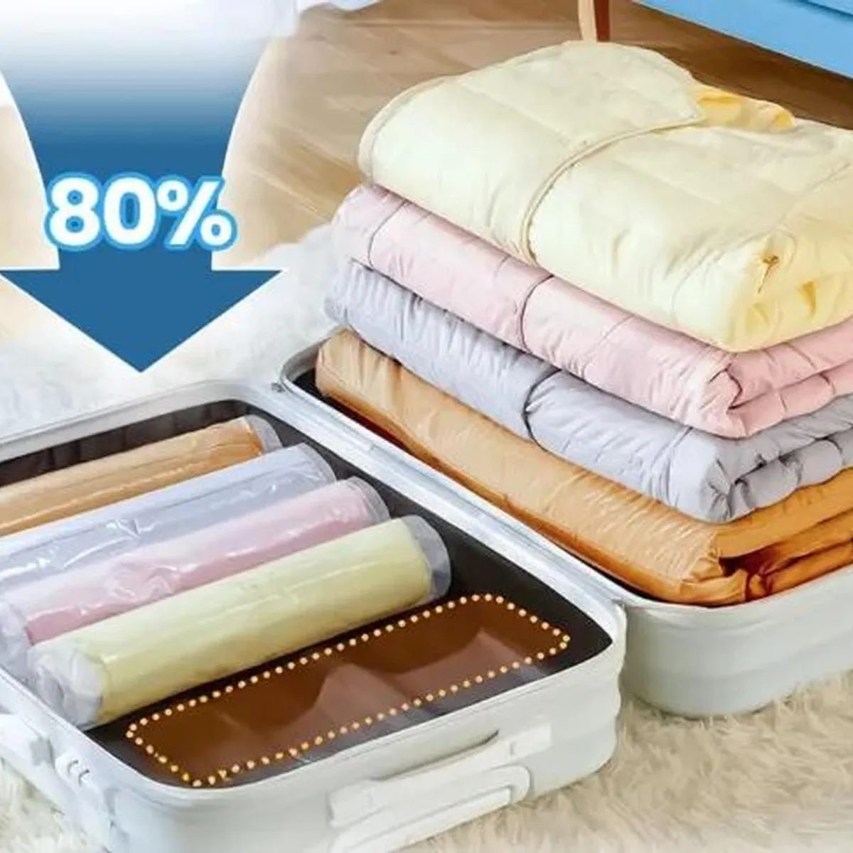 BIANCA HOME - Bolsas Al Vacio Para Ropa Set 12 + Bomba