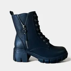 HERIEL - Botín Negro para Mujer Casual