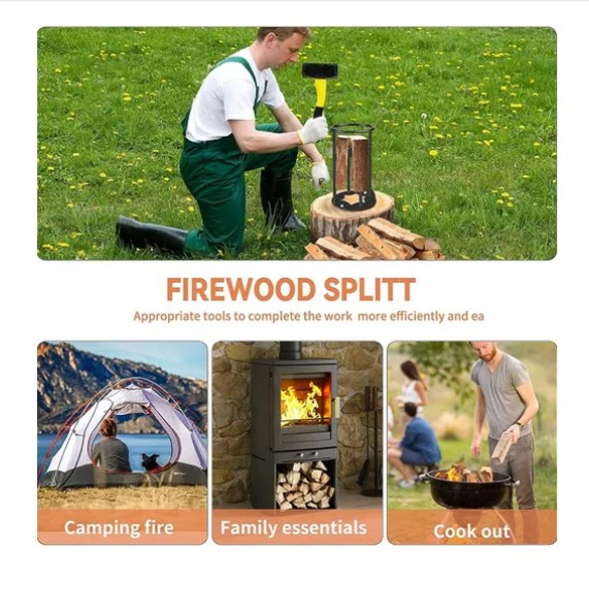 ESHOPANGIE - Cortador De Leña Manual Portátil Para Madera