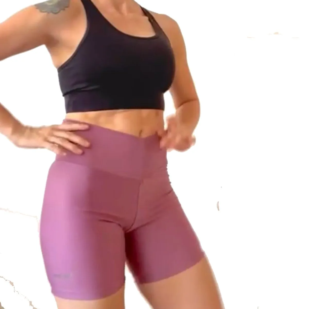 CREA PRINT - Calzas Corta Lycra Dupont Deportiva Costura Reforzada Palo Rosa