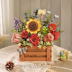 ROBOTIME - Caja de Flores de Madera - Puzzle 3D Decorativo