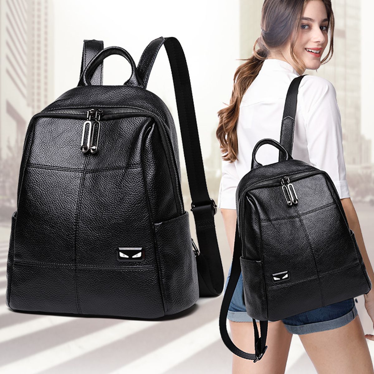 PUREPOWER - mochilas de cuero de alta calidad para mujer-
