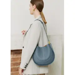 PUREPOWER - Bolso tipo sillín de piel auténtica para mujer