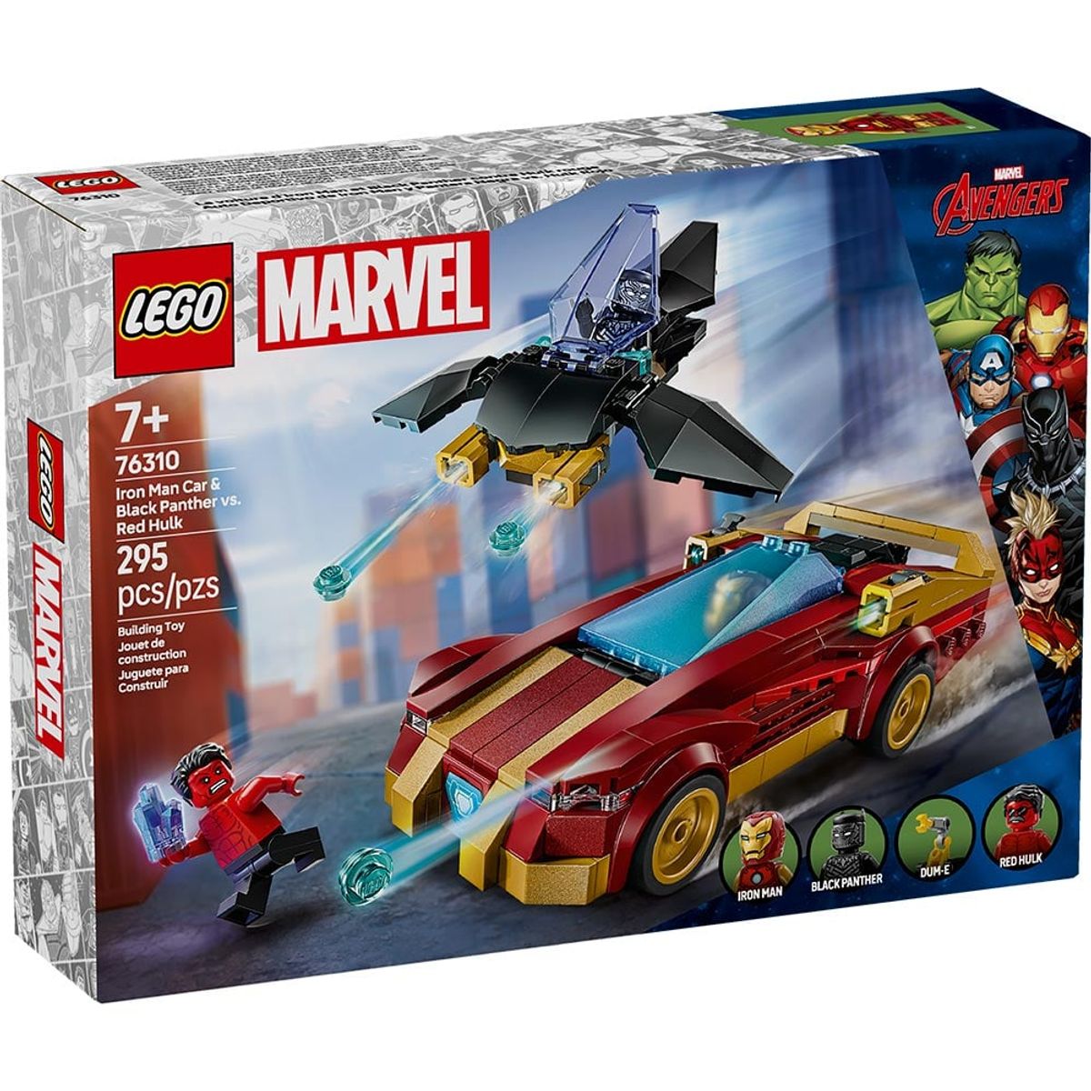 LEGO - LEGO Deportivo de Iron Man y Black Panther vs. Hulk Rojo