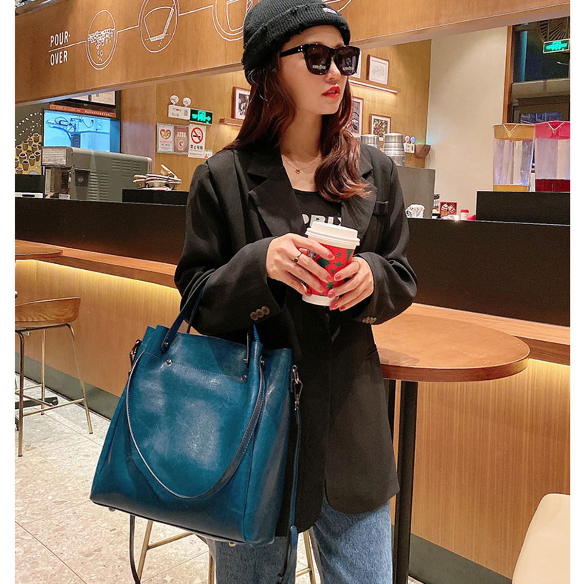 PUREPOWER - Bolsos de piel para mujer bolsos de hombro bandoleras