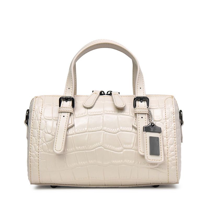PUREPOWER - Bolso de mano de piel de vacuno con estampado de cocodrilo