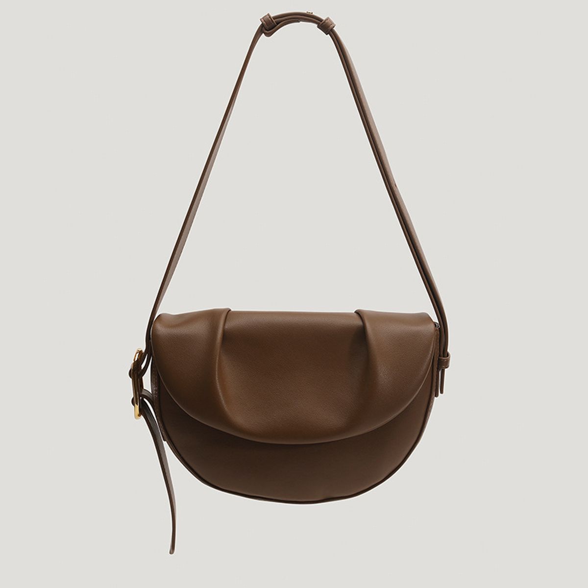 PUREPOWER - Bolso bandolera Niche de piel de vacuno con pliegues en las axilas
