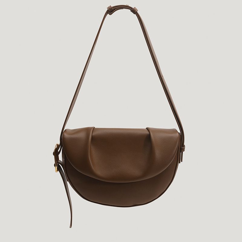 PUREPOWER - Bolso bandolera Niche de piel de vacuno con pliegues en las axilas