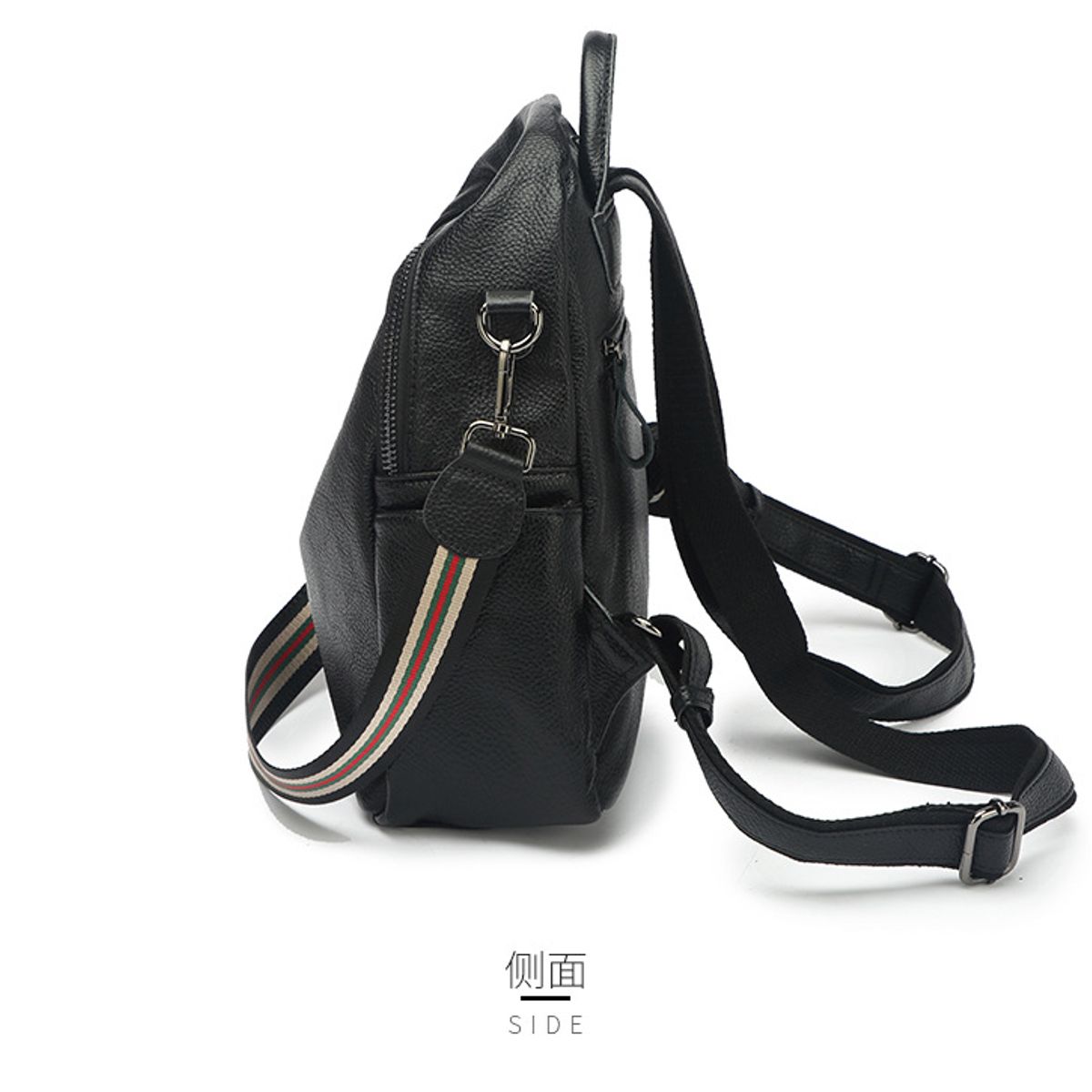 PUREPOWER - Mochila de moda de color liso mochila de mujer de cuero genuino