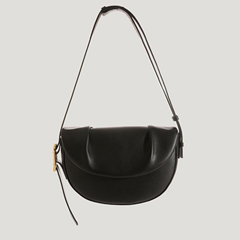 PUREPOWER - Bolso bandolera Niche de piel de vacuno con pliegues en las axilas