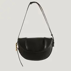 PUREPOWER - Bolso bandolera Niche de piel de vacuno con pliegues en las axilas