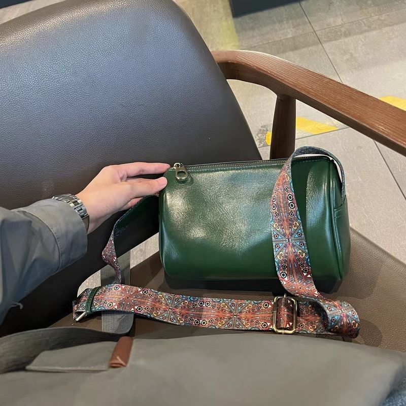 PUREPOWER - Bolso de almohada retro bolso bandolera de cuero genuino