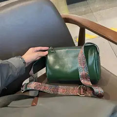 PUREPOWER - Bolso de almohada retro bolso bandolera de cuero genuino