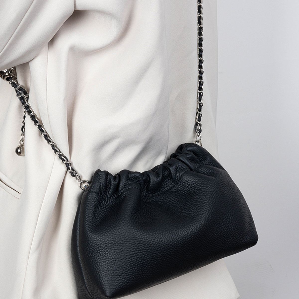 PUREPOWER - Bolso bandolera pequeño de mujer con cadena de piel