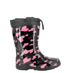 BAMBOO - Bota de Agua con Polar Niña Negro Cora