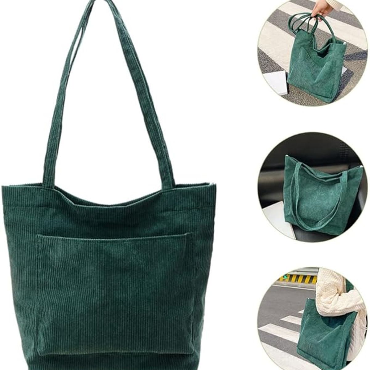 PUREPOWER - Bolsa De Mano De Pana De Gran Capacidad Con Un Solo Hombro