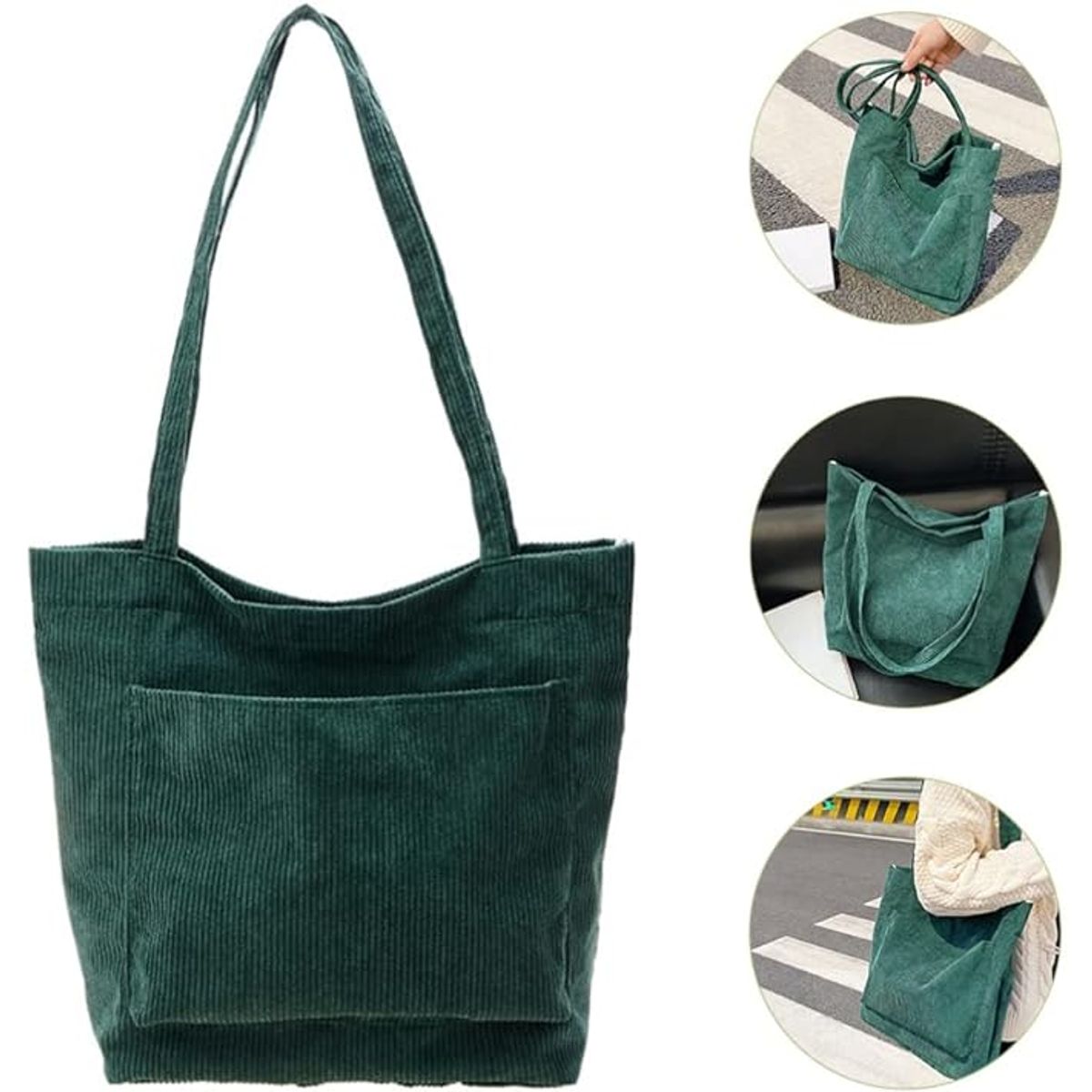 PUREPOWER - Bolsa De Mano De Pana De Gran Capacidad Con Un Solo Hombro