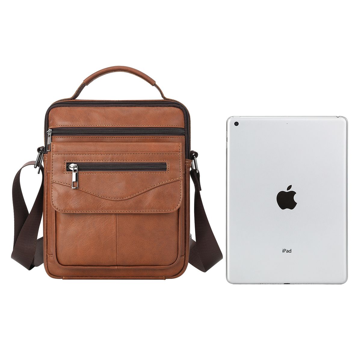 PUREPOWER - Bolso de hombro para hombre Bolso bandolera de cuero vintage