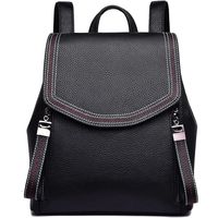 Mochila De Cuero Genuino Para Mujer Mochila Con Solapa