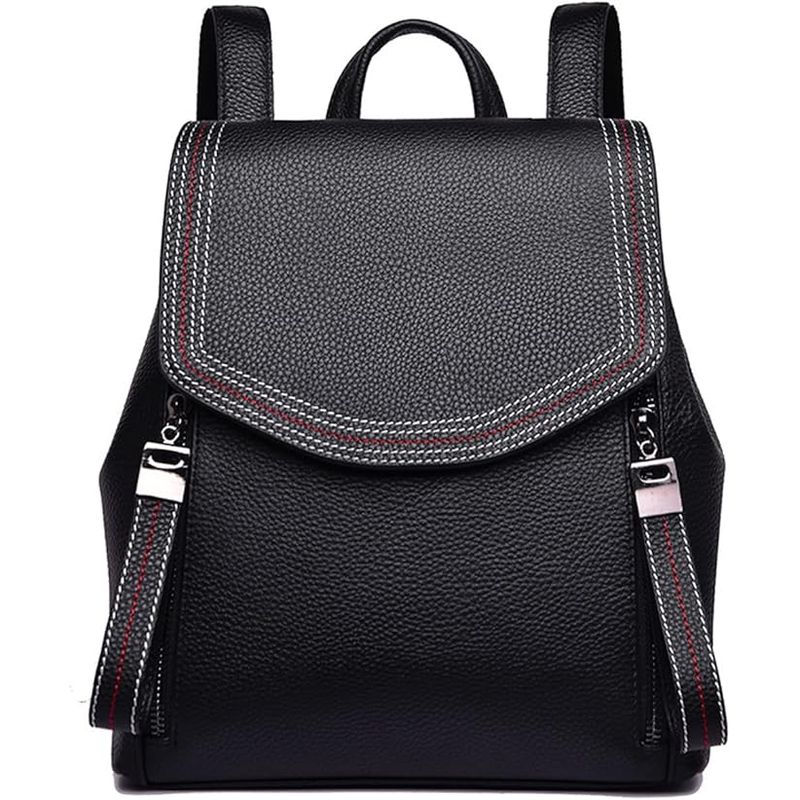 PUREPOWER - Mochila De Cuero Genuino Para Mujer Mochila Con Solapa