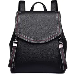 PUREPOWER - Mochila De Cuero Genuino Para Mujer Mochila Con Solapa
