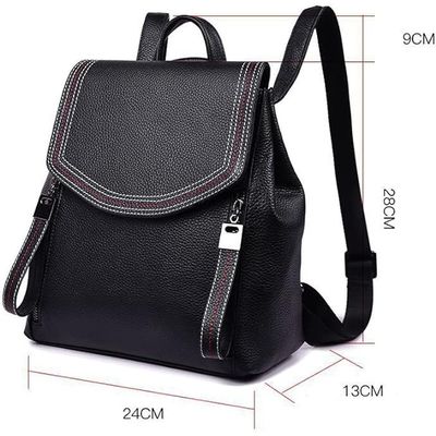 Imagen 2 del producto Mochila De Cuero Genuino Para Mujer Mochila Con Solapa