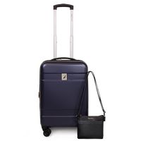 Pack Maleta cabina Bora 10kg azul + Cartera Leeway bk