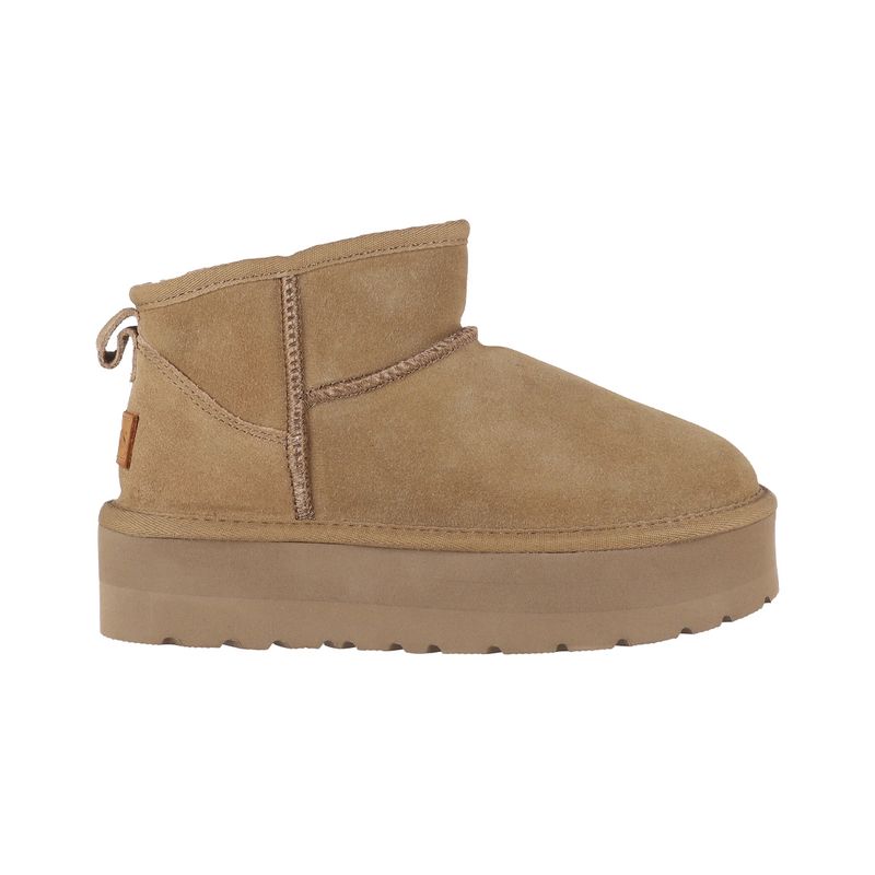 BAMERS - Botas Mujer Bamers Blast Mini Plataforma Cuero Taupe
