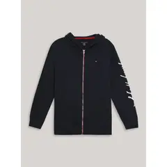 TOMMY HILFIGER - Polerón Hoodie De Niño Con Logo Script Azul
