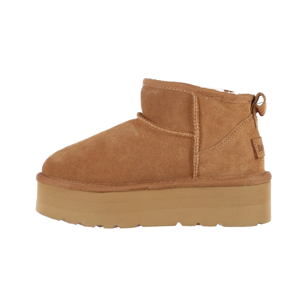 BAMERS - Botas Mujer Bamers Blast Mini Plataforma Cuero Caramelo