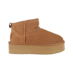 BAMERS - Botas Mujer Blast Mini Plataforma Cuero Caramelo