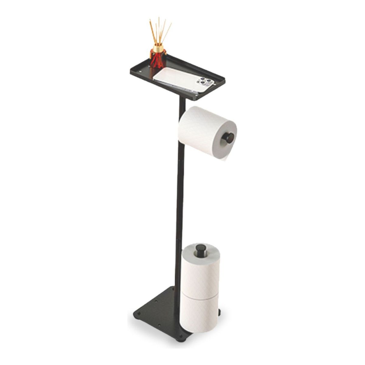 SANTU HOME & DECO - Porta rollos Papel Higiénico Baño Doble Vara Soporte Pedestal