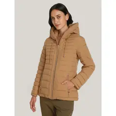 TOMMY HILFIGER - Parka Acolchada Ligera Con Gorro Beige