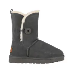 BAMERS - Botas Mujer Blast Button Cuero Gris Oscuro