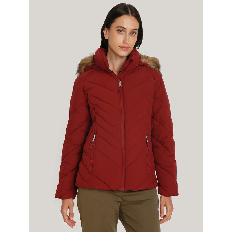 TOMMY HILFIGER - Parka Acolchada Con Gorro Teddy Rojo Tommy Hilfiger