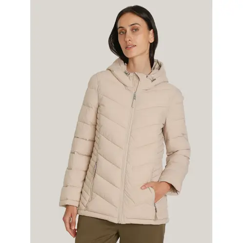 TOMMY HILFIGER - Parka Packable Solid Acolchada Con Gorro Beige