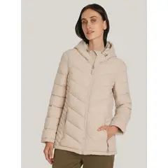 TOMMY HILFIGER - Parka Packable Solid Acolchada Con Gorro Beige