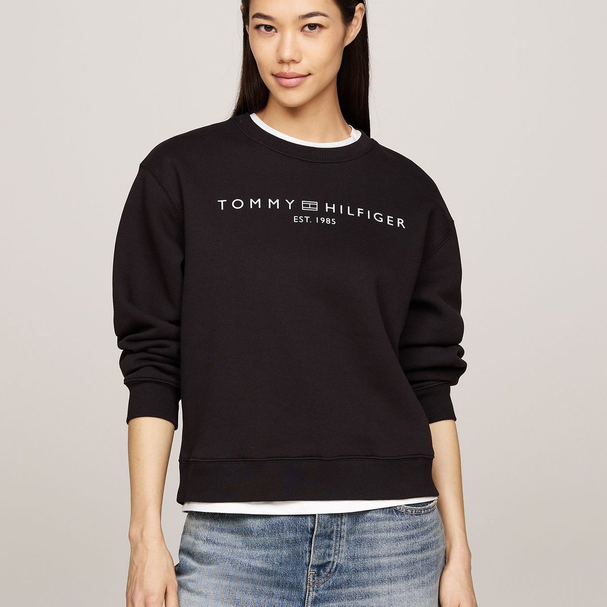 TOMMY HILFIGER - Polerón Modern Con Logo Negro Tommy Hilfiger