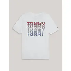 TOMMY HILFIGER - Polera De Niño Flutter Graphic Logo Blanco