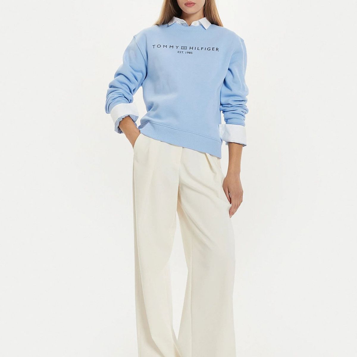 TOMMY HILFIGER - Polerón Modern Con Logo Celeste Tommy Hilfiger