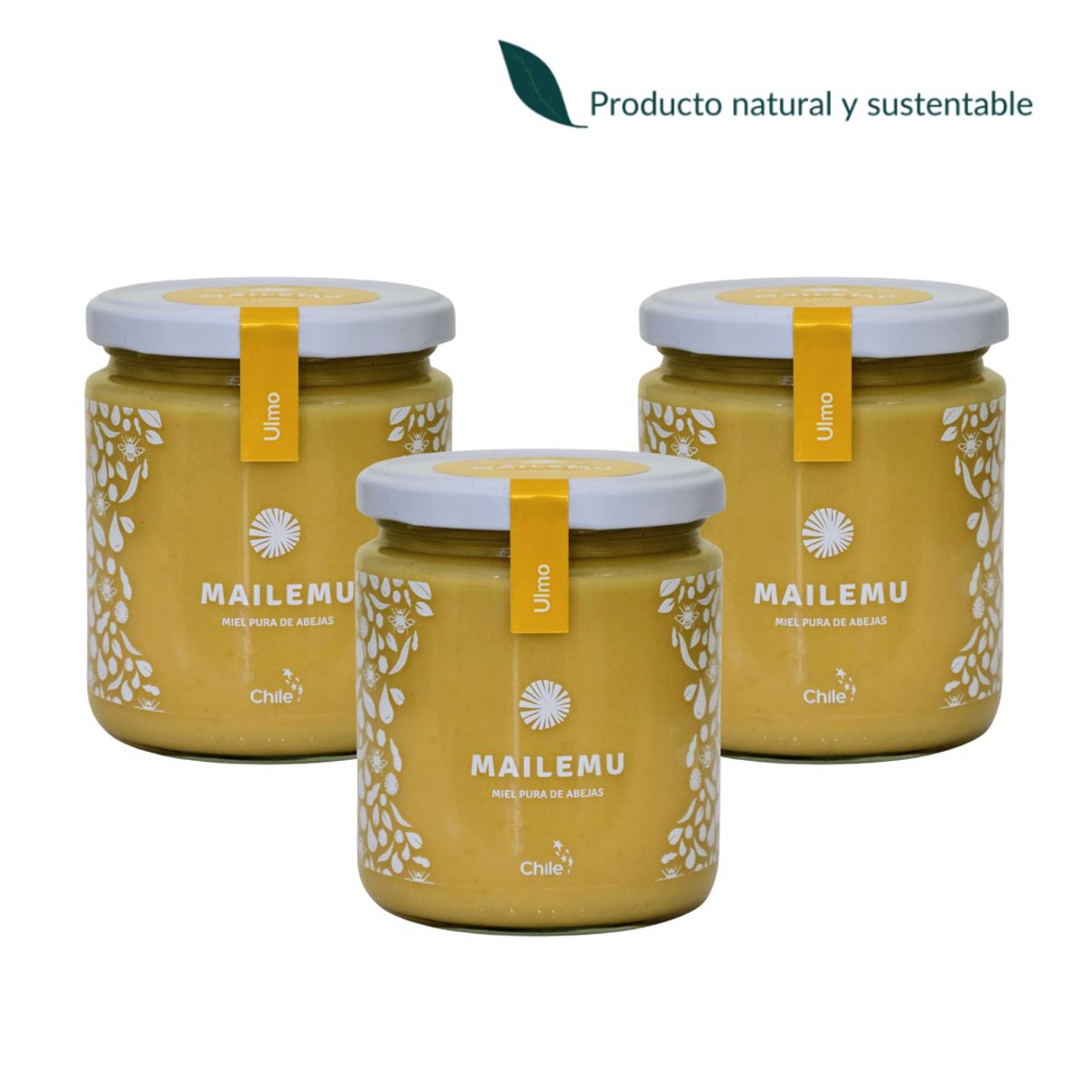 MAILEMU - Pack 3 Miel Pura de Ulmo 550gr