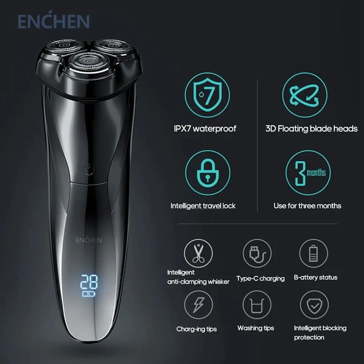 ENCHEN - Enchen Rasuradora De Shaver Electrica Enchen Ipx7