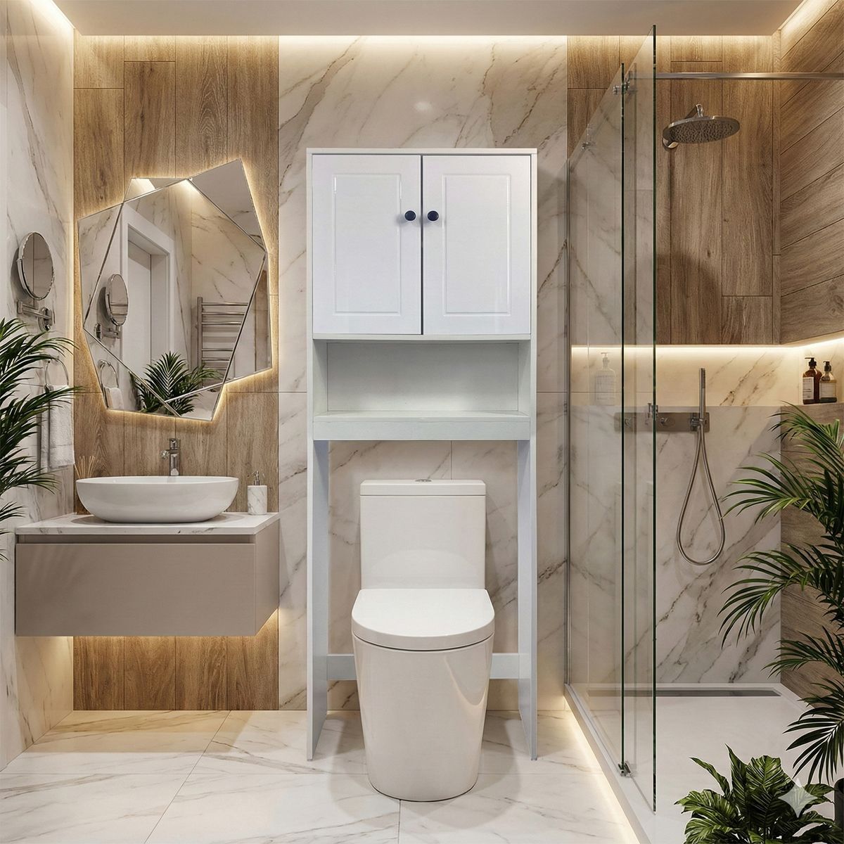 JOYTEK - Estante Organizador para WC JOYTEK Blanco 170x60x21 cm