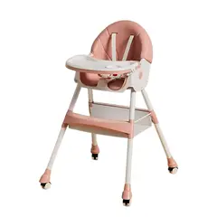 ALPHA - Silla Comer Bebe Doble Altura Safe Baby Rosada