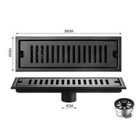 Desagüe Ducha Piso Acero Inoxidable 304 Negro Mate 10x 30cm