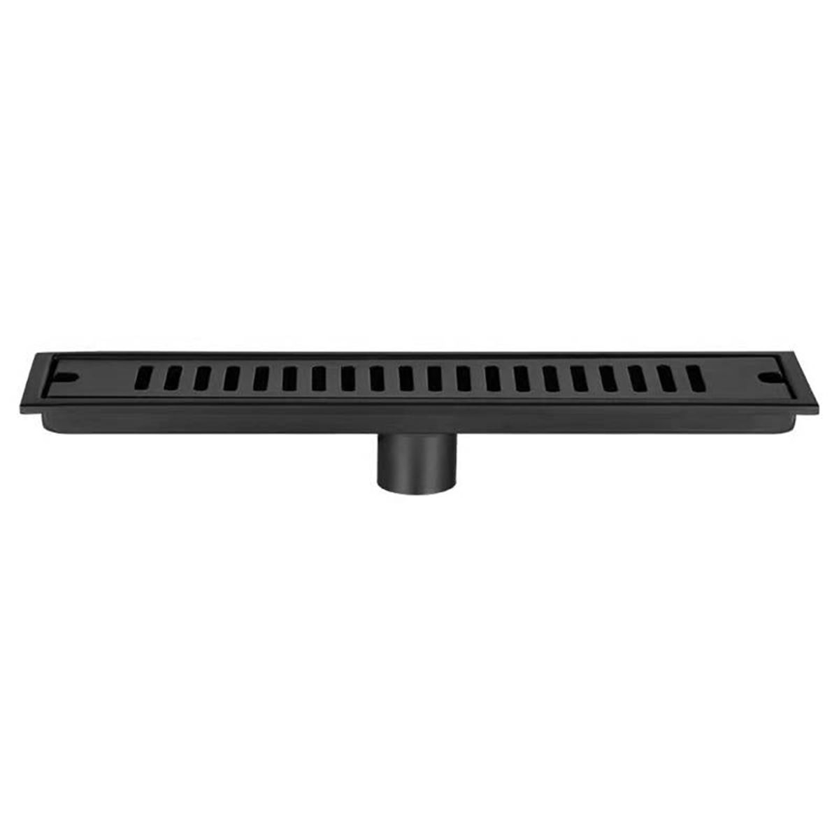 PUREPOWER - Desagüe Ducha Piso Acero Inoxidable 304 Negro Mate 10x 30cm